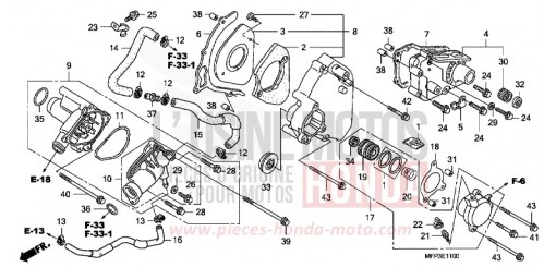 PANNEAU ARRIERE GAUCHE/POMPE A EAU CB1300SA8 de 2008